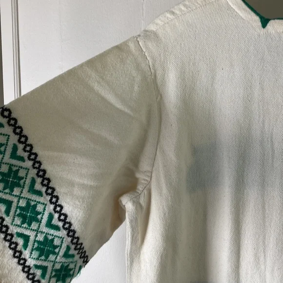 Vintage cream wool blend Mexican dress maxi - Picture 9 of 10